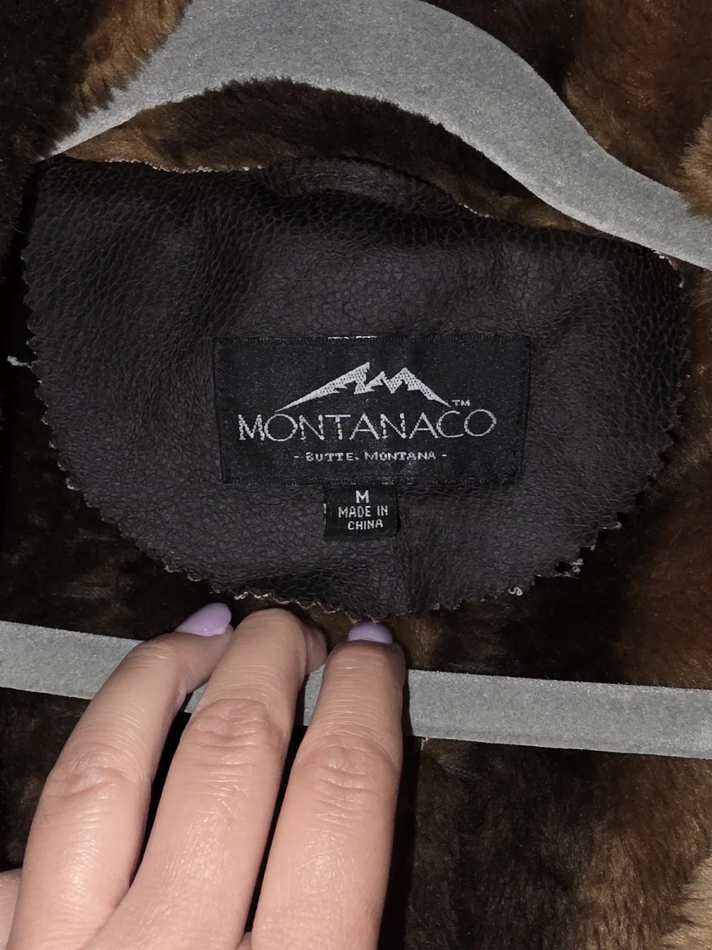 Montanaco Women's Dark Brown Faux Suade Leather Jacket
